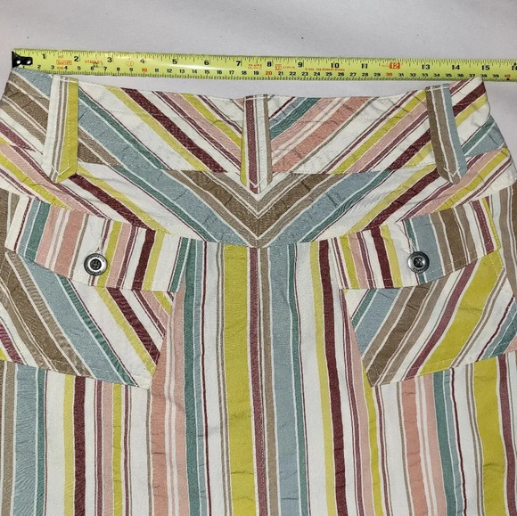 Patagonia Striped Skirt Drawstring Waist Pockets Size Large Cottagecore - Picture 5 of 9